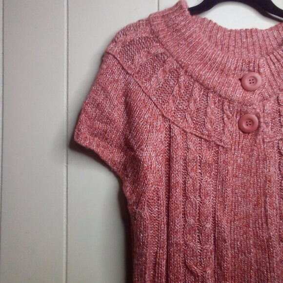 Sonoma Sweater Top L Sleeveless Open Front Brown Orange - Picture 9 of 12